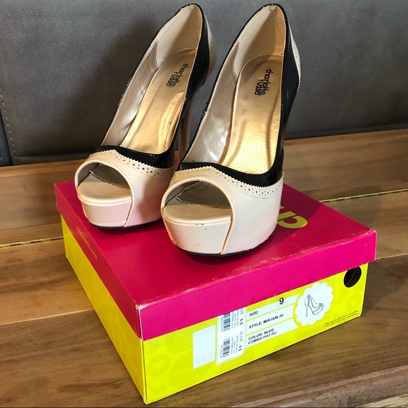 Charlotte Russe Shoes - Charlotte Russe Platform Heels Peep Toe Size 9